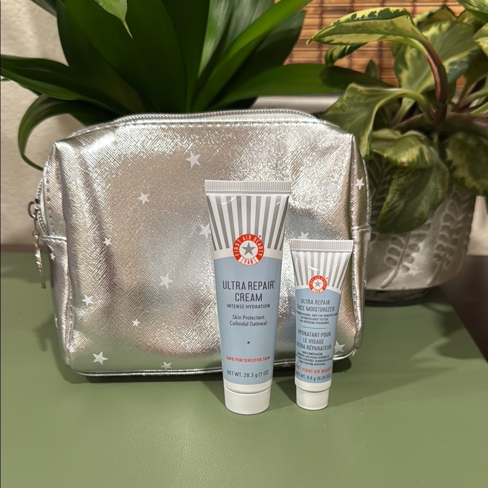 First Aid Beauty Silver Star Cosmetic Bag